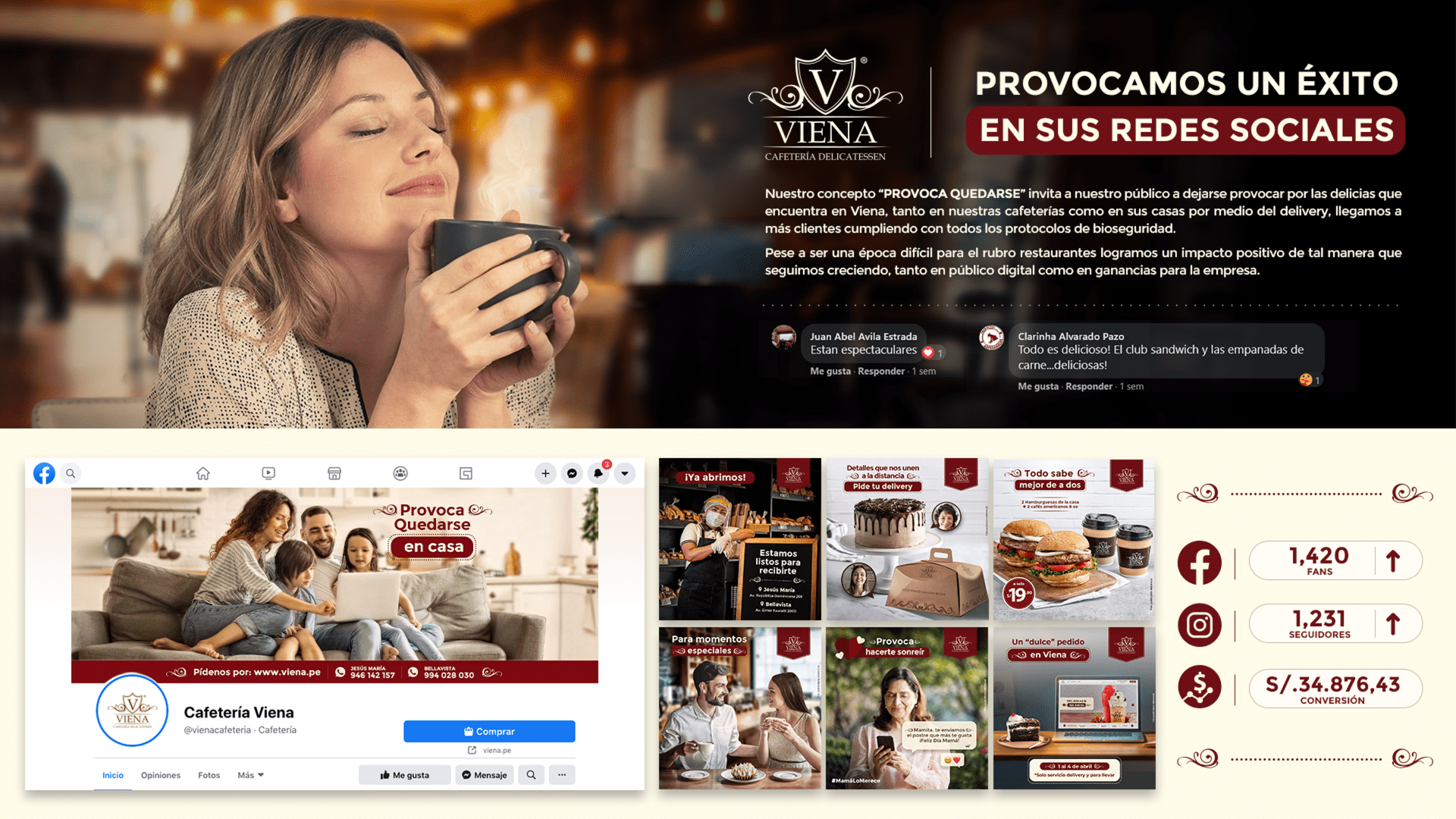 Viena Cafetería — Contenido redes sociales